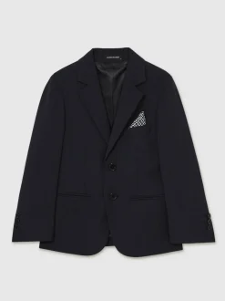 Reiss Navy Hope 9-13 yrs Wool-Blend Single-Breasted Suit Blazer Clearance