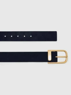 Reiss Iyla Suede Half Keeper Belt Navy Hot