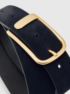 Reiss Iyla Suede Half Keeper Belt Navy Hot