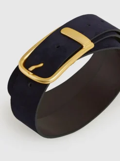 Reiss Iyla Suede Half Keeper Belt Navy Hot