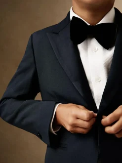 Reiss Navy Knightsbridge 9-13 yrs Single-Breasted Tuxedo Blazer Wool-Blend Discount
