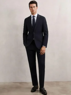 Reiss Promise Wool-Blend Tailored-Fit Waistcoat Navy Best