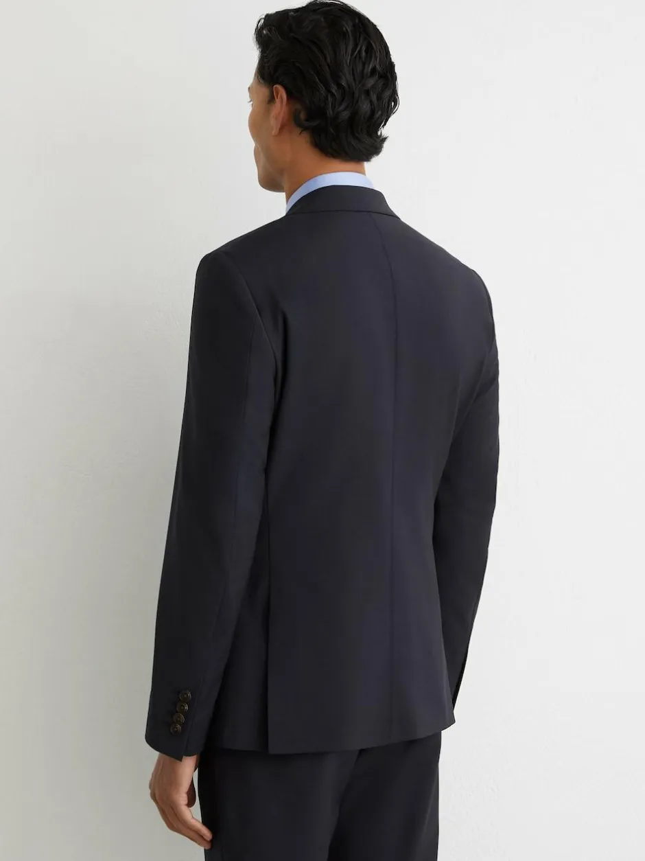Reiss Promise Wool-Blend Single-Breasted Suit Blazer Tailored-Fit Navy Discount