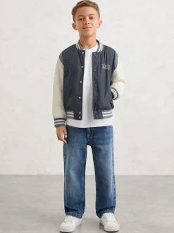 Reiss Roy 3-9 yrs Colour-Block Bomber Jacket Navy Online
