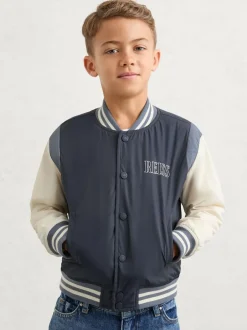 Reiss Roy 3-9 yrs Colour-Block Bomber Jacket Navy Online