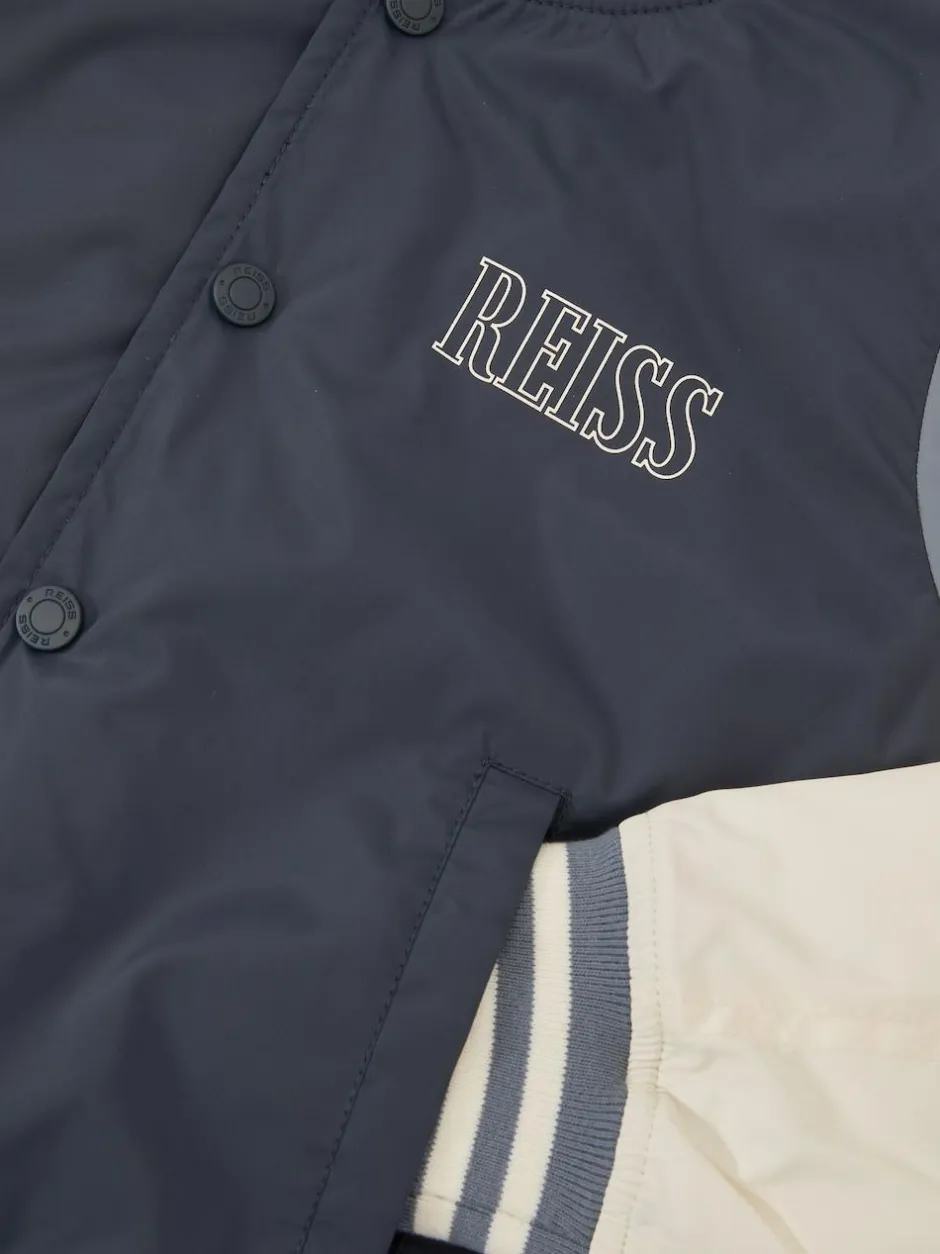 Reiss Roy 3-9 yrs Colour-Block Bomber Jacket Navy Online