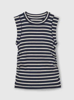 Reiss Trudy 9-13 yrs Ruched Vest Top Navy/White