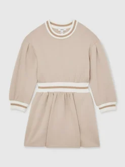 Reiss Neutral Giovanna 13-14 yrs Stripe-Trim Sweatshirt Dress Online