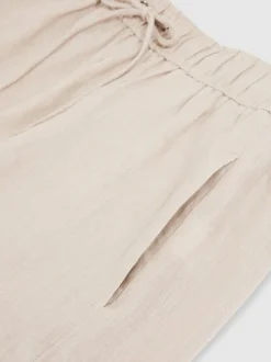 Reiss Neutral Willow Linen-Blend Drawstring Shorts Outlet