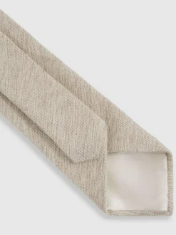Reiss Donato Wool-Silk Textured Tie Oatmeal Discount