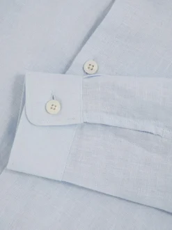 Reiss Ruban 3-9 yrs Linen Cutaway Collar Shirt Pale Blue Discount