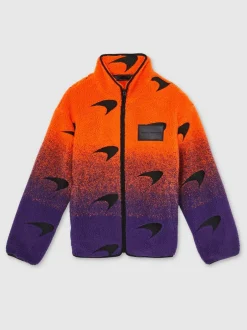 Reiss Papaya Orange/Purple Drift Unisex Fit McLaren F1 Team Ombré Fleece Jacket Discount
