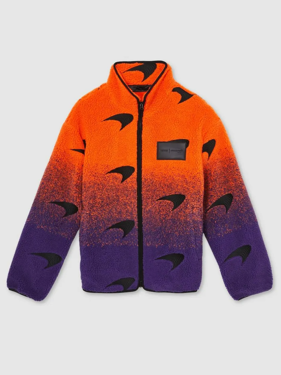 Reiss Papaya Orange/Purple Drift Unisex Fit McLaren F1 Team Ombré Fleece Jacket Discount
