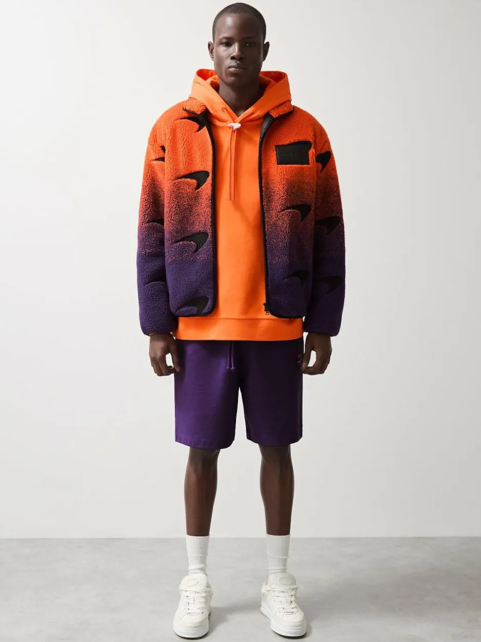 Reiss Papaya Orange/Purple Drift Unisex Fit McLaren F1 Team Ombré Fleece Jacket Discount