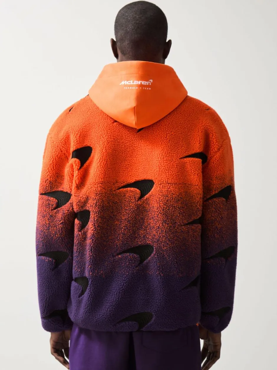 Reiss Papaya Orange/Purple Drift Unisex Fit McLaren F1 Team Ombré Fleece Jacket Discount