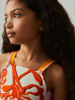 Reiss Pink Print Phoebe 9-13 yrs Floral-Print Bikini Top Hot
