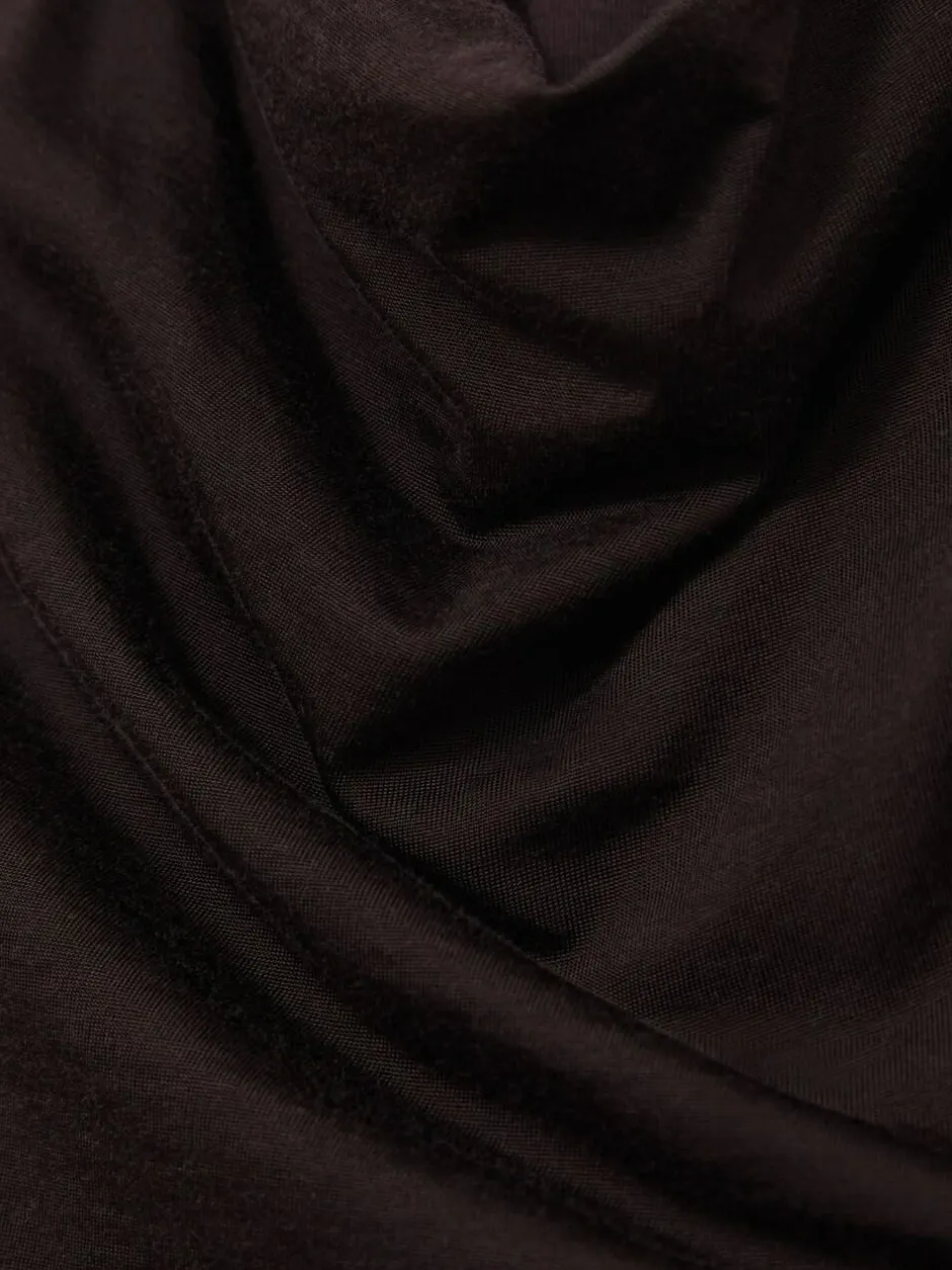 Reiss Darla Cotton-Blend Cowl-Neck Sleeveless Top Plum Purple