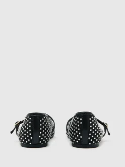 Reiss Silver Amie Girls Crystal-Mesh Ballet Pumps Sale