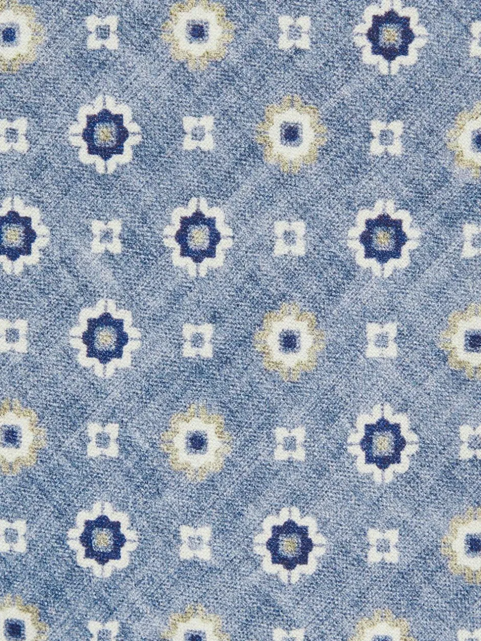 Reiss Cosimo Silk Floral-Medallion Tie Soft Blue Online