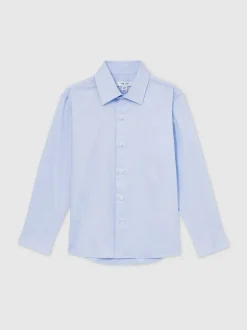 Reiss Remote 9-13 yrs Slim-Fit Cotton Shirt Soft Blue Outlet