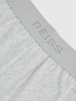 Reiss Fleet Cotton Jersey Logo-Waistband Shorts with Stretch Soft Grey Discount