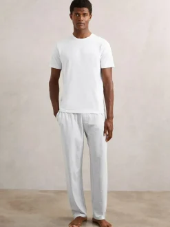Reiss Hugo Cotton Jersey Logo-Waistband Joggers with Stretch Soft Grey Hot