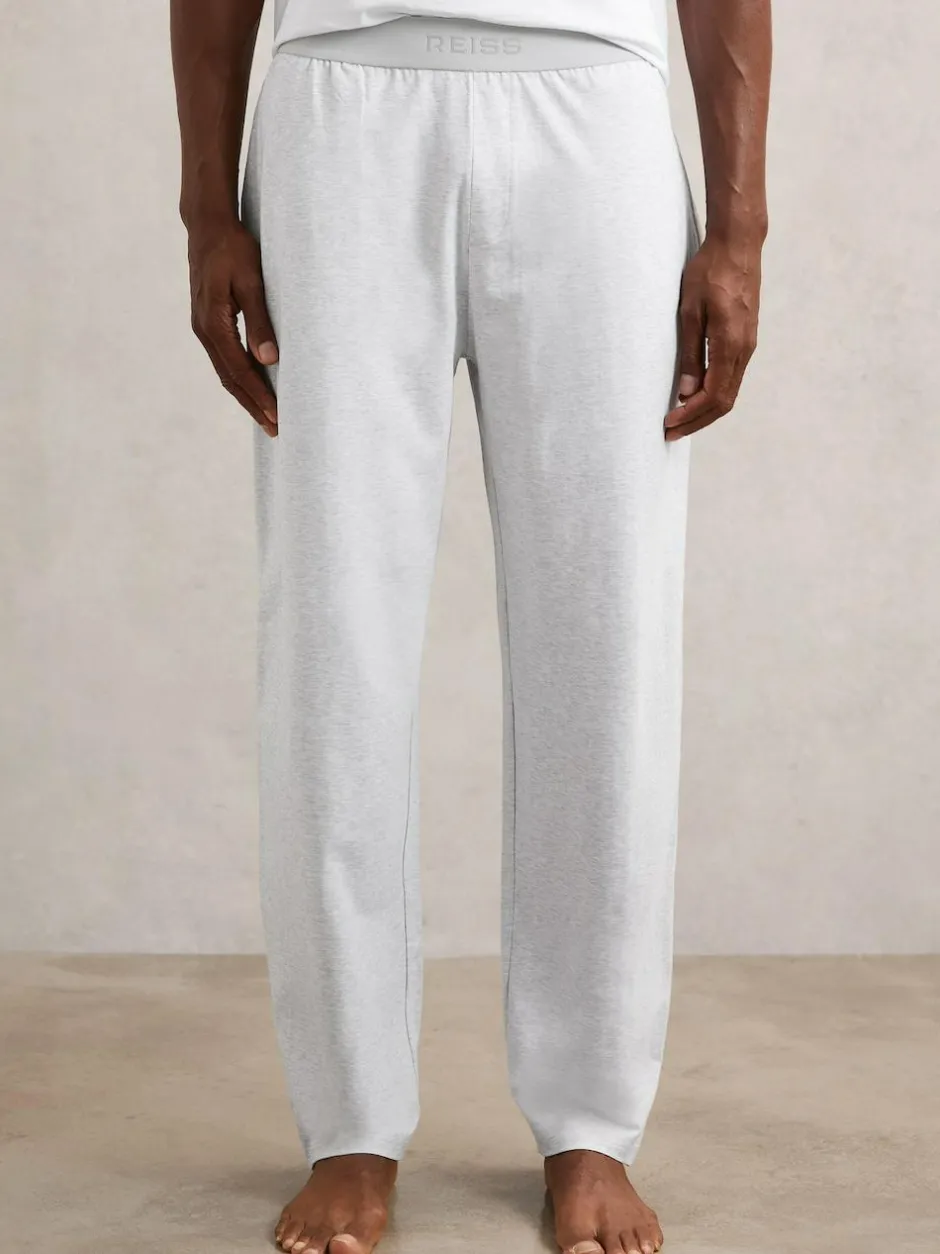 Reiss Hugo Cotton Jersey Logo-Waistband Joggers with Stretch Soft Grey Hot