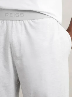 Reiss Hugo Cotton Jersey Logo-Waistband Joggers with Stretch Soft Grey Hot