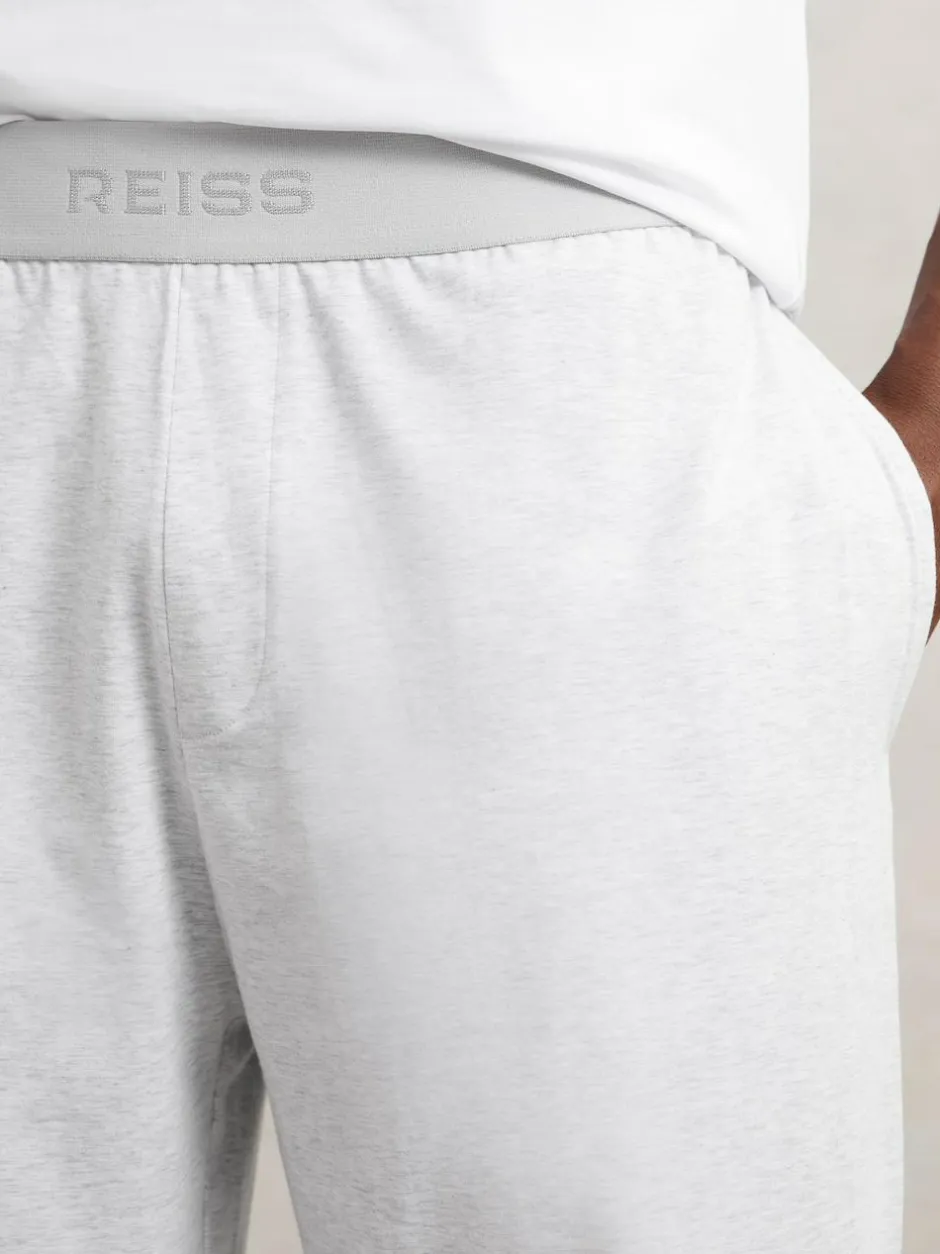 Reiss Hugo Cotton Jersey Logo-Waistband Joggers with Stretch Soft Grey Hot
