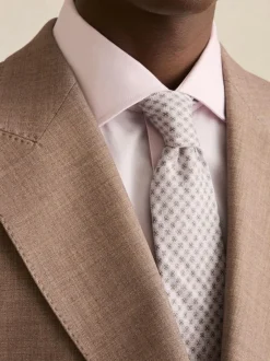 Reiss Santo Silk Medallion-Print Tie Soft Pink
