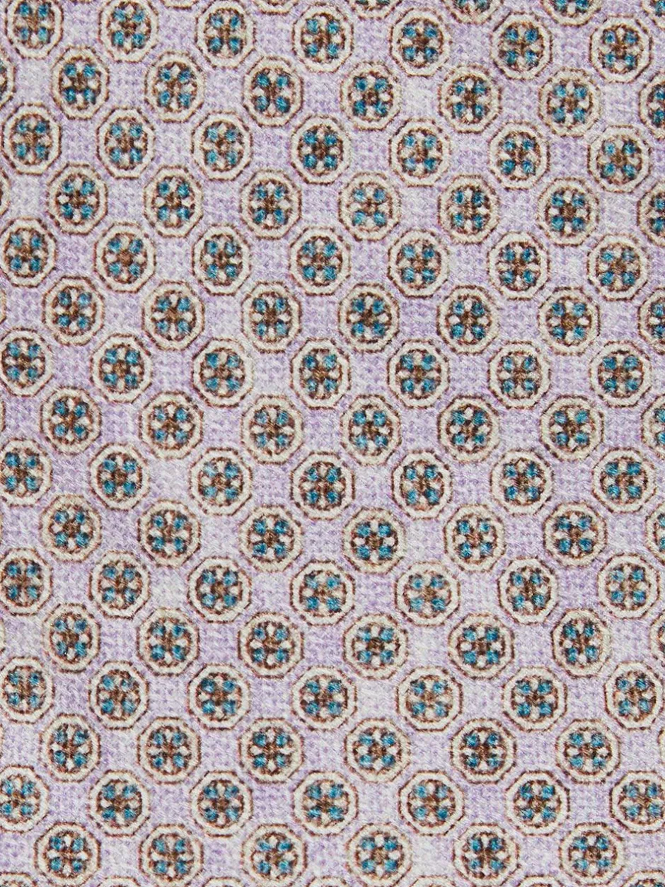 Reiss Santo Silk Medallion-Print Tie Soft Pink