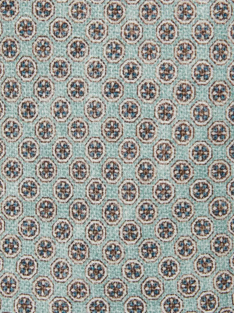 Reiss Santo Silk Medallion-Print Tie Soft Sage Best