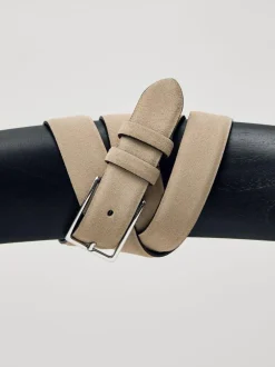 Reiss Dante Suede Belt Stone Hot