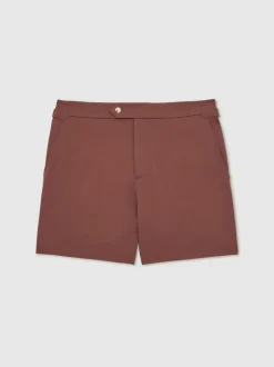 Reiss Terracotta Brown Sun Side-Adjuster Swim Shorts Sale