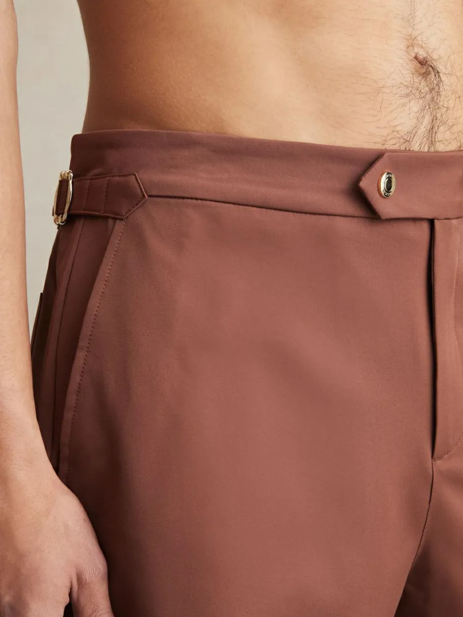 Reiss Terracotta Brown Sun Side-Adjuster Swim Shorts Sale