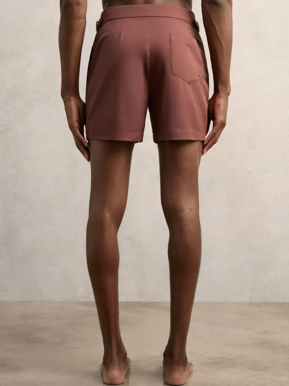Reiss Terracotta Brown Sun Side-Adjuster Swim Shorts Sale