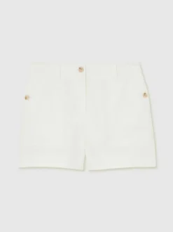 Reiss Ashby Linen Shorts White Hot