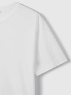 Reiss White Bless Cotton Crew Neck T-Shirt Sale