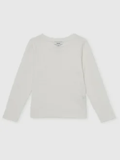 Reiss White Poppy 3-9 yrs Cotton Pointelle Long-Sleeve Top Best