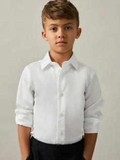 Reiss Remote 9-13 yrs Slim-Fit Cotton Shirt White Hot