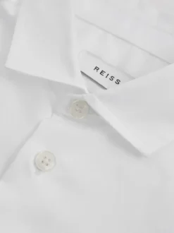 Reiss Remote 9-13 yrs Slim-Fit Cotton Shirt White Hot