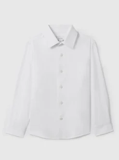 Reiss White Remote 4-9 yrs Slim-Fit Cotton Shirt