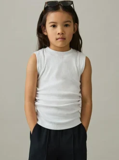 Reiss Trudy 4-9 yrs Ruched Vest Top White New