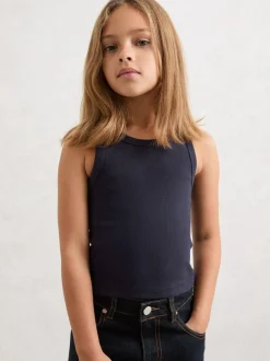 Reiss White/Pink/Navy Violet 3 Pack 3-9 yrs Stretch-Cotton Ribbed Vests Online