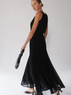 Religion Black Eligion Floaty Sheer Multi Layered Olsen Maxi Skirt New