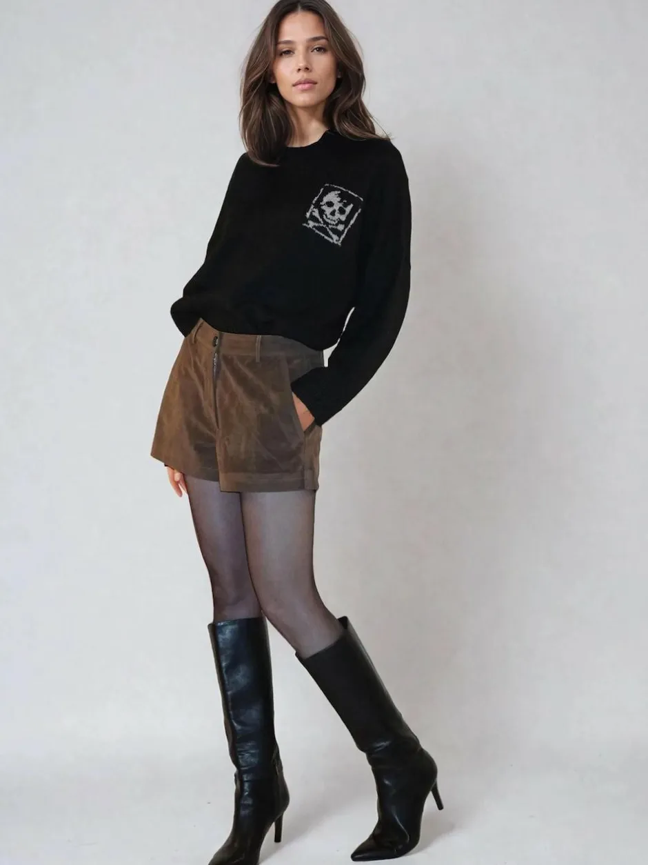 Religion Brown Galaxy Suede Shorts Sale