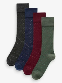 Next Rich Colour Spot Pattern Modal Signature Socks 4 Pack Hot