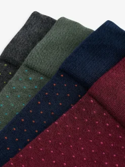 Next Rich Colour Spot Pattern Modal Signature Socks 4 Pack Hot