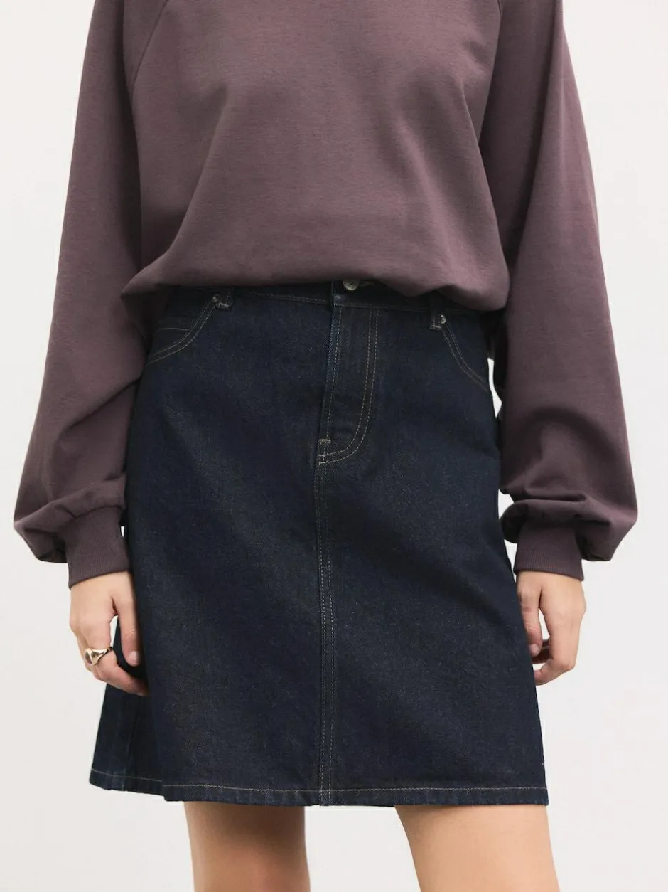 Next Rinse Blue Knee Length Denim Skirt Outlet