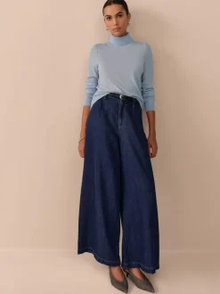 Next N. Premium Palazzo Wide Leg Jeans Rinse Blue